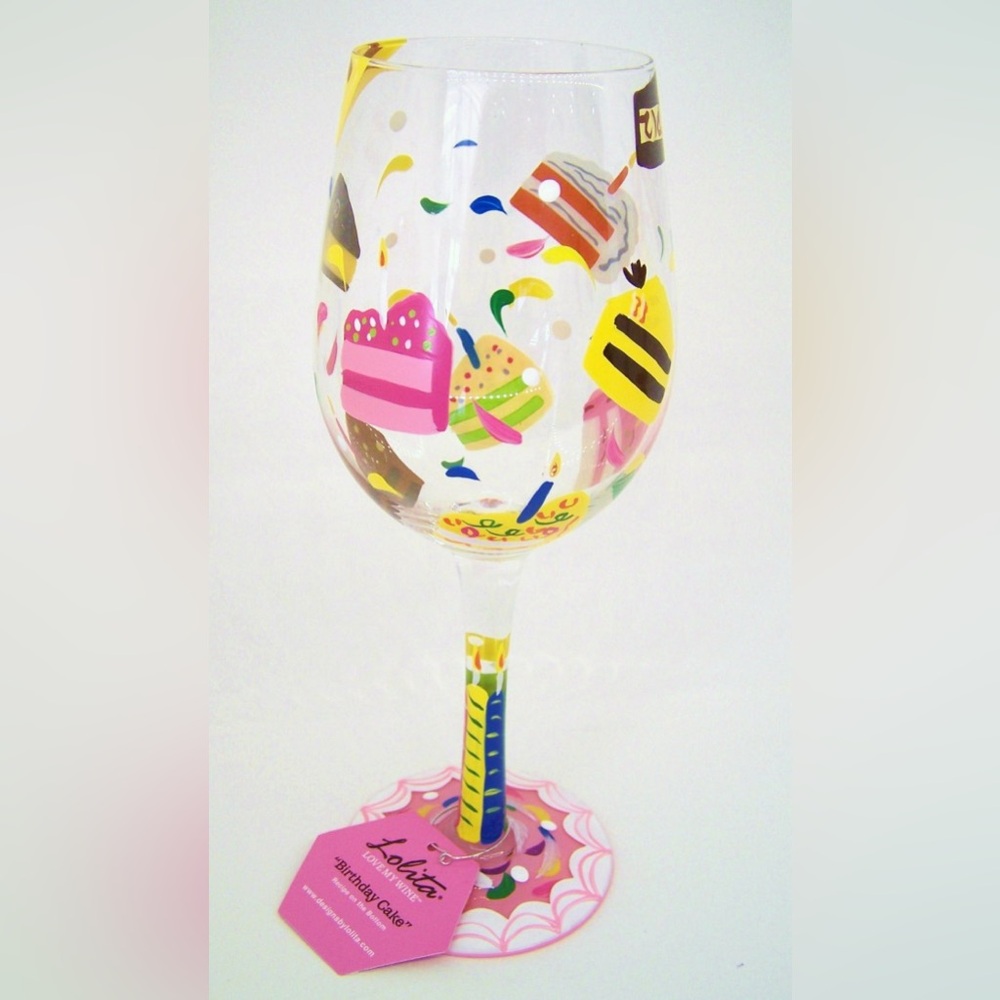 Lolita Cake-Themed Wine Glass with Vibrant Colors
